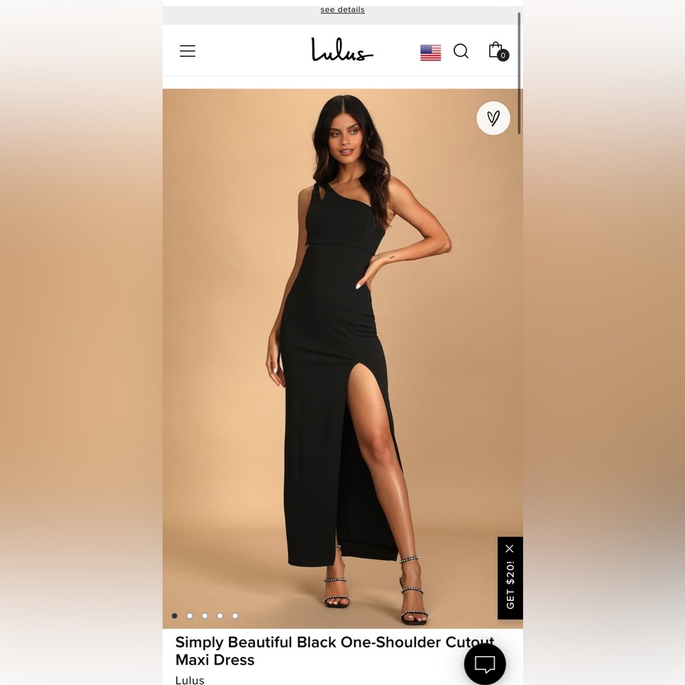 LULUS (S) One shoulder maxi dress
